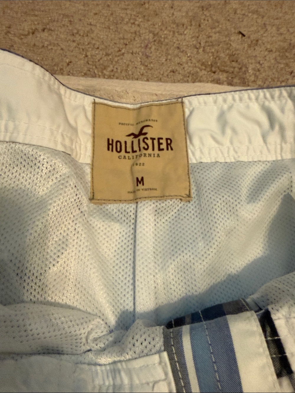 Hollister Blue and White Plaid Swim Shorts - Picture 3 of 4